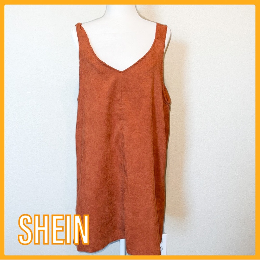 SHEIN - Overall Dress- Corduroy Fabric - Rusty Orange  - XL